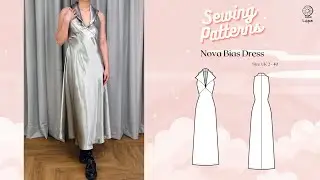 Nova Bias Dress Sewing Video  // Digital PDF Sewing Pattern Size UK 2-40 // Luyion