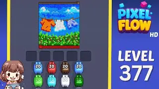Pixel Flow Level 377 Solution Walkthrough