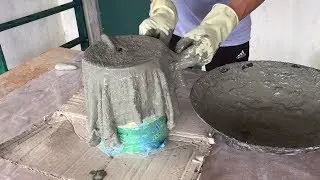 How To Make Flower Pots With Towel // Cement Pots Imitation Stone