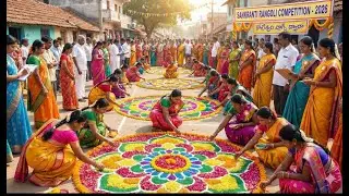 Sankranti muggulu compitition || rangoli competition 1st first prize || #sankranti #muggulu #rangoli