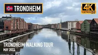 Trondheim, Norway 🇳🇴 Pedestrian Bridge Loop Walking Tour • May 2022 • 4K Walking Tour (▶29min)