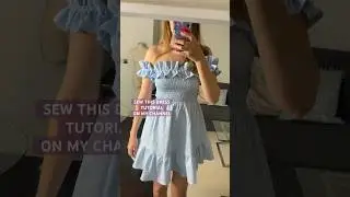 DIY shirred ruffle dress 👗 full sewing tutorial on my channel 💕 #diy #diydress #sewingtutorial