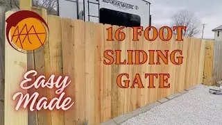 Building a 16 ft wooden sliding gate easily made. #vlog