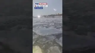 Video shows ice chunks on the Hudson River