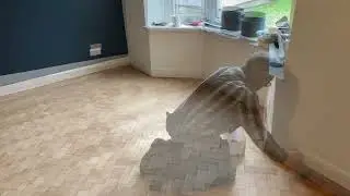 Sanding a pine parquet block floor Swansea