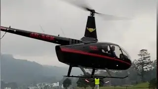 Robinson R44 Helicopter Crosswind Landing Near Gregory Lake, Nuwara Eliya (4R-ASK)