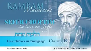 Rambam Choftim - Lois relatives au témoignage - Chapitre 19
