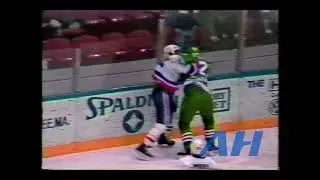 AHL Dec. 30, 1988 Dale Henry,SPR v Brian Chapman,BNG Springfield Indians Binghamton Whalers