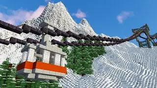 Working Minecraft Ski Gondola / Ski Lift / Téléphérique | Create mod