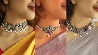 Latest designer 92.5 pure silver choker necklace designs