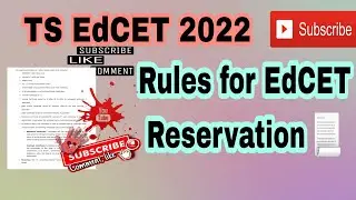 TS EDCET Rules for Reservation in Admission process #counseling #admission #edcet