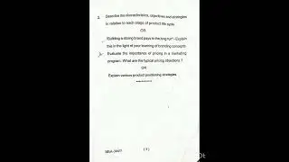 MARKETING MANAGEMENT, BBA QUESTION PAPER,2022-23 KUMAUN UNIVERSITY, NAINITAL,