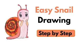 Easy and Cute Snail Drawing 🐌 | Step by Step Animal Sketch for Beginners | Simple Drawing Tutorial 🎨