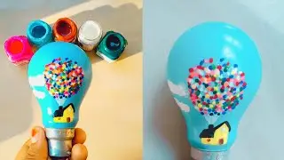 Don't Throw Away Old Bulbs💡!Reuse Idea | Easy Bulb Painting 🖌️  Idea