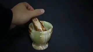natural jade grinding mortar & pestle set
