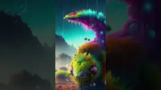 Alien Rain Drops: Imagination eye candy [fun] #ai #art #shorts