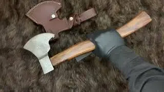 GB1452-129A DAMASCUS STEEL HANDMADE HUNTING VIKING AXE 17