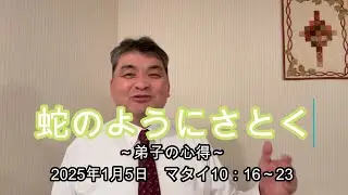 蛇のようにさとく　～弟子の心得～　マタイ10：16～23　2025年1月5日