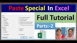 Excel Tutorial: How to Use Paste Special Option for Advanced Data Manipulation| Parts-2