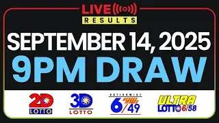 9PM PCSO LOTTO RESULTS TODAY SEPTEMBER 14, 2025 | SWERTRES EZ2