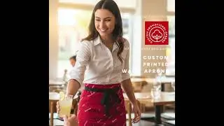 Custom Waist Aprons with Logo in OEKO-TEX&reg; Certified Fabrics | Printed Aprons | Embroidered Aprons