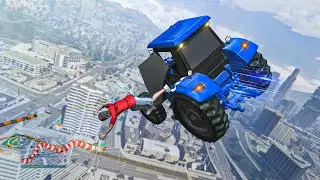 GT Tractor Stunts : Mega Ramp