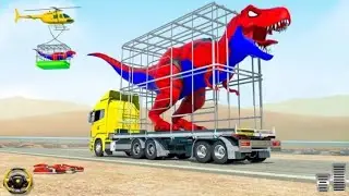 Farm animals transporting gaddi | Zoo construction animals | Dinosaur 🦖 transport