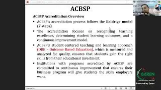 National Webinar on ACBSP Accreditation.