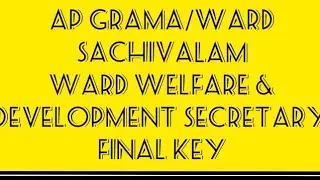 ap grama/ward sachivalay ward welfare and development secretary Final key విడుదల