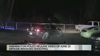 Video: Farmington officer nearly pinned during traffic stop