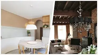 75 Gray Floor Dining Room With Orange Walls Design Ideas You'll Love 🌈