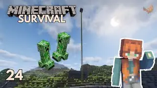 I Built a Creeper Farm for Gunpowder | Minecraft Peaceful Survival Longplay 24 (No Commentary)