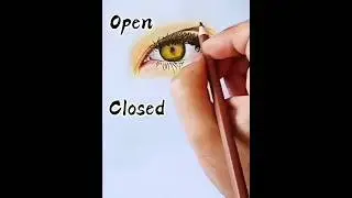 How to Draw EYES (Open & Closed) 👁#shorts #eyes  #drawing