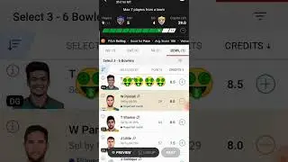 Abu Dhabi League -T10 NW vs DG dream 11 team #shorts