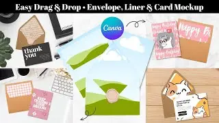 Drag and Drop Card Mockup, Envelope Liner Mockup Demo / Tutorial &bull; Editable Canva Template