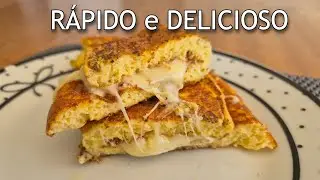 Lanche de Frigideira em 5 Minutos - Com Poucos Ingredientes
