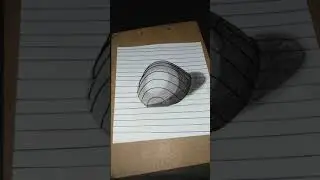 how to draw 3D sphere | #shorts | half sphere 3d | 3d trick art on paper | falak art gallery