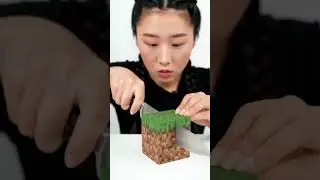 Minecraft Grass Block ASMR Slice &ndash; Cake Texture, Pixel Vibes