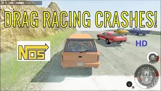 BeamNG Drive #6 DOWNHILL DRAG RACING WITH INSANE CRASHES!