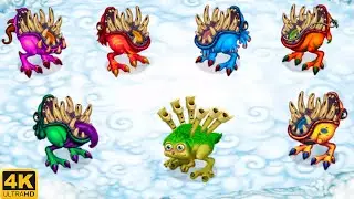 Prismatic Reedling - all versions (My Singing Monsters: Dawn Of Fire) 4k