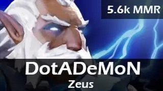 857: DotADeMoN as Zeus Mid(R)  - 5.6k MMR Ranked DOTA 2 Gameplay VOD