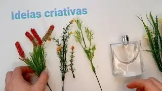Arte com vidro de perfume e moldura