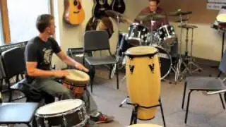 Djembe & Drumset jam at Long Trail School