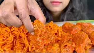EATING SPICY MAGGI WITH MOMOS 🔥| STREETFOOD EATING CHALLENGE | #mukbang #food #asmr #eating #foodie 
