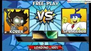 SpongeBob SquarePants VS Avatar Korra In A Nickelodeon Superhero Brawl 4 Match / Battle / Fight