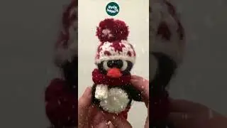 Loom knitting fun! Festive Christmas hat for Waddles my little knitted penguin.