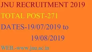 JAWAHARLAL NEHRU ASST  PROFESSOR RECRUITMENT 2019