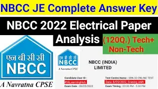 NBCC JE Electrical 2022 Complete Answer key | NBCC Paper 2022 Analysis | NBCC JE EE PYQ | VLH