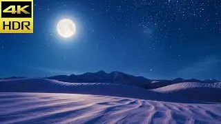 Night Desert Under the Starry Sky and Full Moon | Relaxing Arabic Music Without Vocals