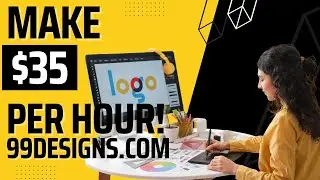 $35 Per Hour Remote Work with 99designs- #99designs #workfromhome #remotework #design#graphic #job